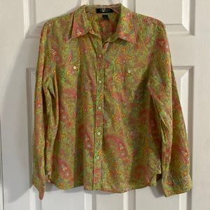 Lauren Ralph Lauren petite light weight long sleeve blouse